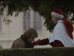 Karel líbá ruku Pierra de Rosiéres