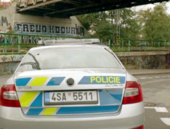 Policejní auto pod viaduktem