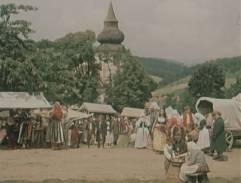 Veselka s kostelem v pozadí